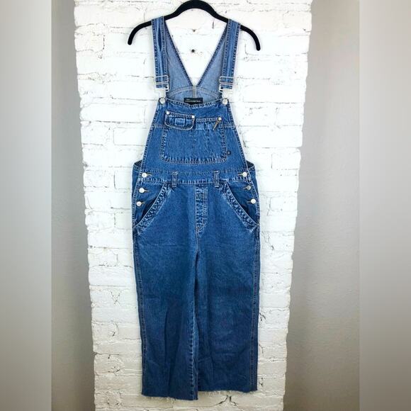Vintage 90’s No Boundaries Raw Hem Denim Jean Overalls - Picture 1 of 7